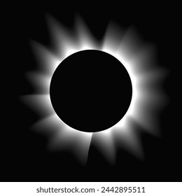 Círculo iluminar marco con degradado. Banner de neón redondo blanco aislado sobre fondo negro. Ilustración de vector
