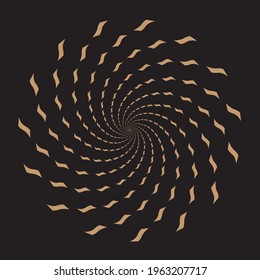 Circle illustration. Brown rope loop. Symmetrical shape. Black circle object