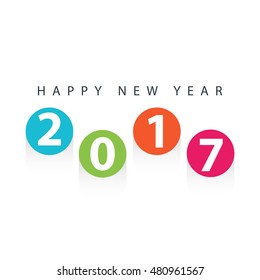 Circle Illustration Happy New Year 2017 Colorful