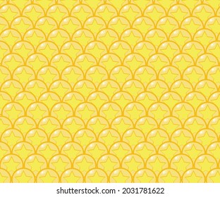 Circle illustration with stars inside, several yellow tones arranged in a row.