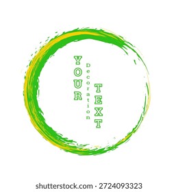 Un círculo imitando pinceladas sobre un fondo blanco. Zen. Pinceladas multicolores. Plantilla de diseño para Anuncios, carteles publicitarios, folletos, portadas y revistas.