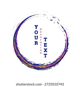 Un círculo imitando pinceladas sobre un fondo blanco. Zen. Pinceladas multicolores. Plantilla de diseño para Anuncios, carteles publicitarios, folletos, portadas y revistas.