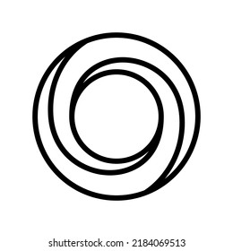 circle impossible geometric shape line icon vector. circle impossible geometric shape sign. isolated contour symbol black illustration