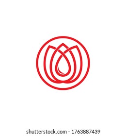 circle infinity beauty flower linear geometric logo vector