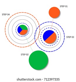 Circle info graphic template four option, process or step for business presentation