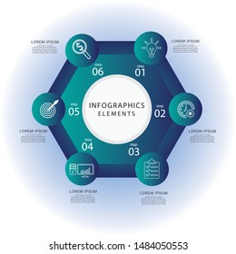 Circle info graphics elements design. Abstract business workflow