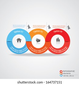 Circle infograpfic with elements and icons , vector