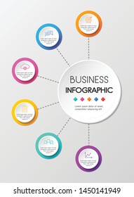 Circle infograph design with 6 steps. Vector
