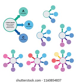 Circle Infographic 3 to 8 Options Parts Processes Steps