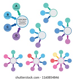 Circle Infographic 3 to 8 Options Parts Processes Steps