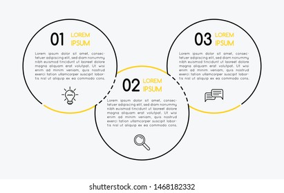 Circle infographic with 3 options. Flowchart. Vector