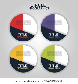 Circle infographic with 4 steps, processes, options, concept. Template for diagram, business, presentations, web design. Conceptual vector illustration of colorful circular banners with place for text