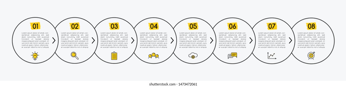 Circle infographic with 8 options. Vector