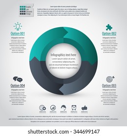 Circle Infographic Background - AI EPS 10 with transparency effects. Infographic circle background design. 
File is layered for easy editing.