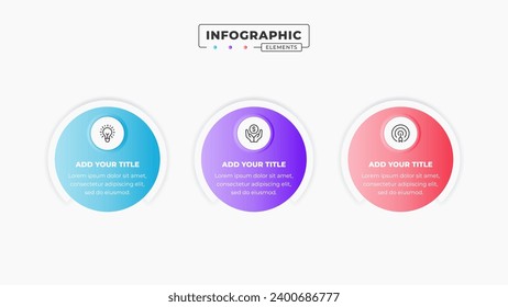 Circle infographic business elements with 3 steps or options