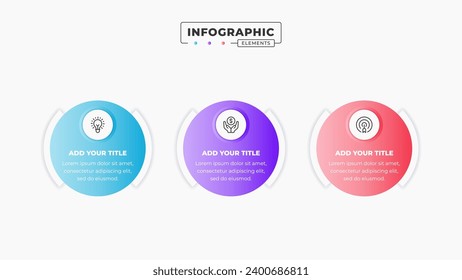 Circle infographic business elements with 3 steps or options