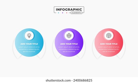 Circle infographic business elements with 3 steps or options