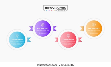 Circle infographic business elements with 4 steps or options