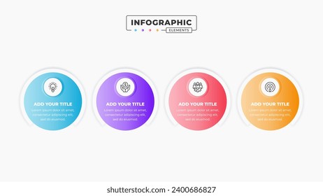 Circle infographic business elements with 4 steps or options