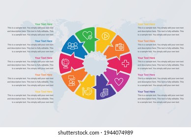 Circle Infografic chart diagramm Prozess Vektorbild 10