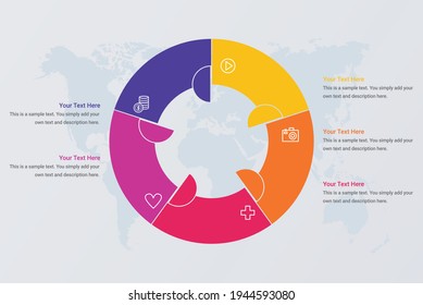Circle infographic chart diagram process vector image 5