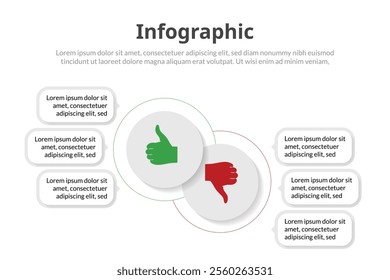 Circle Infographic for Comparing Dos and Don'ts, Pros and Cons, and Opposites in Style