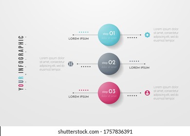 Circle infographic. Concept design with 3 options, steps or processes. Can be used for workflow layout, annual report, flow charts, diagram, presentations, web sites, banners, printed materials.