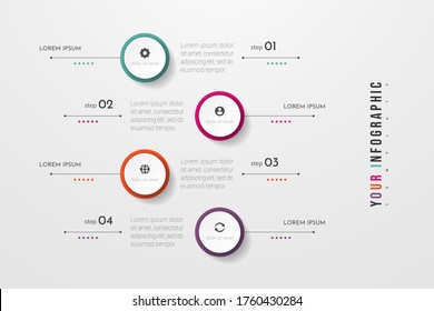 Circle infographic. Concept design with 4 options, steps or processes. Can be used for workflow layout, annual report, flow charts, diagram, presentations, web sites, banners, printed materials.