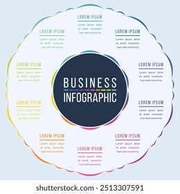 Círculo Diseño infográfico 10 pasos, objetos, Elementos u opciones infografía Plantilla de negocios