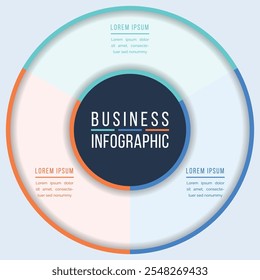 Círculo Diseño infográfico 3 pasos, objetos, Elementos u opciones información círculo de negocios Plantilla