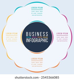 Circle Infographic design 4 Schritte, Objekte, Elemente oder Optionen infographic business template