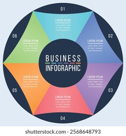 Circle Infographic design 6 options business information template