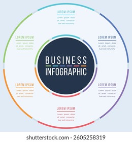 Circle infographic design 6 Steps