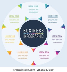 Circle Infographic design 7 Schritte, Objekte, Elemente oder Optionen infographic business template