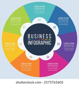 Circle infographic design 7 steps