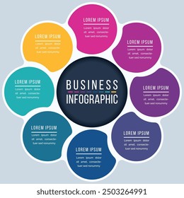 Circle Infographic design 8 Steps, objects, elements or options business information template