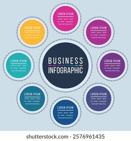 Circle infographic design 8 steps