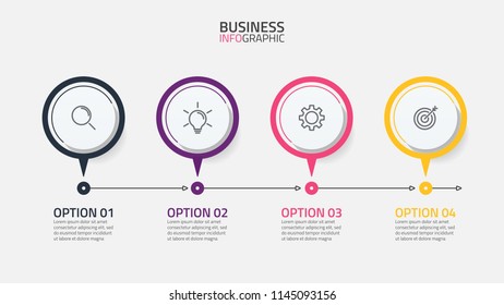 Circle infographic design elements and arrows line. Timeline with 4 steps, options, process. can be used for workflow diagram, annual report, presentation or web design. vector eps10 illustration