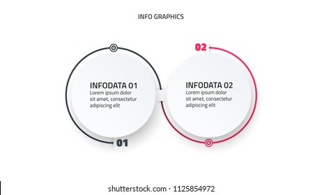 Circle Infographic Design Elements.Business Concept With 2 Steps, Circles.Vector Illustration.