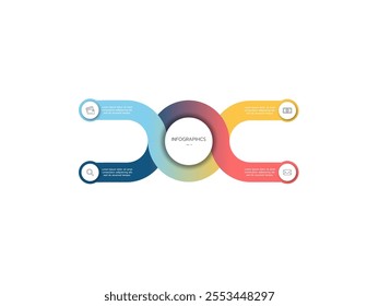 Circle infographic design four process or step for business.