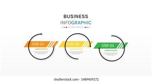 Circle infographic design template with 3 options or steps. Can be used for process, presentations, layout, banner,info graph. Vector Illustration.