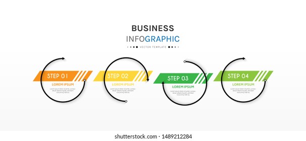 Circle infographic design template with 4 options or steps. Can be used for process, presentations, layout, banner,info graph. Vector Illustration.