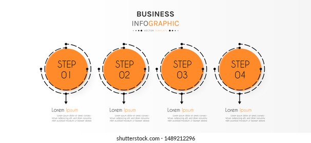 Circle infographic design template with 4 options or steps. Can be used for process, presentations, layout, banner,info graph. Vector Illustration.