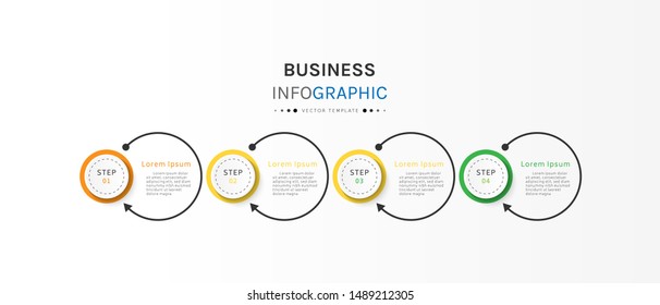 Circle infographic design template with 4 options or steps. Can be used for process, presentations, layout, banner,info graph. Vector Illustration.