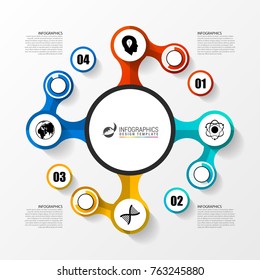 Circle infographic design template for diagram, graph, presentation and chart. Business concept. Vector illustration