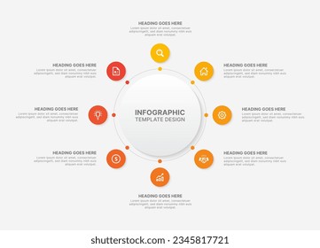 Circle Infographic Design Template with Eight Options