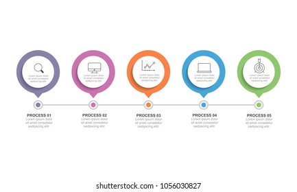 Circle infographic design template five option or step for business