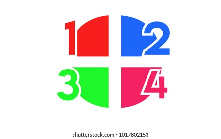 Circle Infographic design template with numbers 4 options