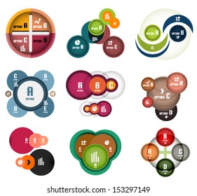Circle infographic design template set. Trendy abstract layout templates for business or technology presentation, internet poster or web brochure cover, wallpaper