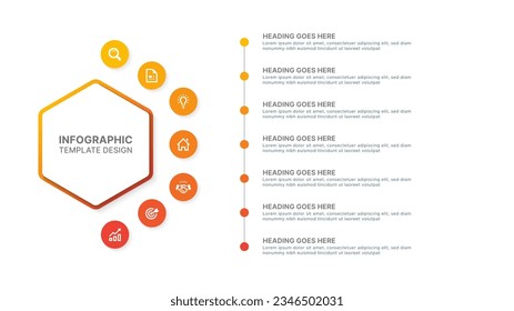 Circle Infographic Design Template with Seven Options